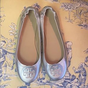 Silver Tory Burch Flats sz 8